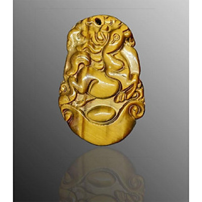 Mặt Dây Chuyền 12 con giáp Tuổi Ngọ Mắt Hổ Vàng đá tự nhiên