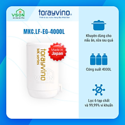 Lõi lọc nước thay thế tại vòi Nhật Bản Torayvino MKC.LF-EG - Khuyên dùng nấu ăn và rửa rau quả - 4000L - Hàng chính hãng