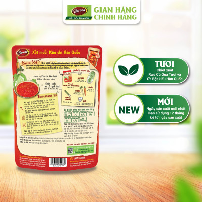 Xốt Muối Kim Chi Hàn Quốc Barona 180g, Combo 3 gói Tặng 1 Hũ Thủy Tinh Cao Cấp (1 lít)