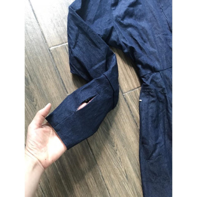 Áo chống nắng nữ toàn thân vải bò jean 2 lớp dáng xòe không xẻ sau che kín chân thoáng mát mẫu mới 2022