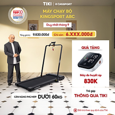 CHỈ GIAO MIỀN BẮC | Máy chạy bộ KINGSPORT ABC thảm chạy kim cương, tốc độ tối đa 8km/h, kèm khóa an toàn, cân nặng phù hợp từ dưới 60kg