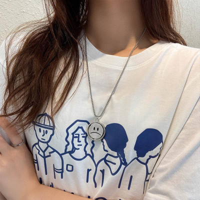 Dây chuyền nam nữ trở mặt vui buồn trangsucpt thời trang dây chuyền mặt cười PTDCNA195