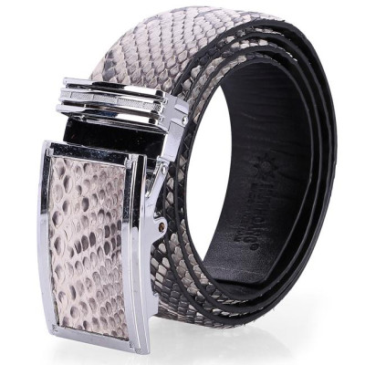 HP4311-12-15-44 - Thắt lưng nam da trăn Huy Hoàng 4P màu da nguyên thủy, đen, trắng, nâu