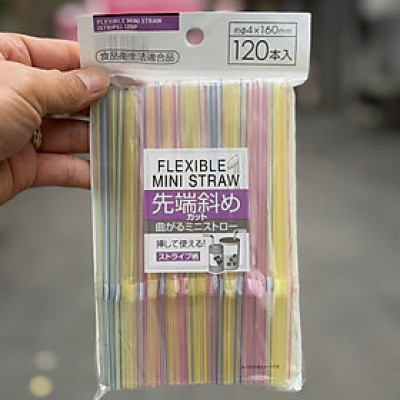 Set 120 ống hút Flexible Straw Ø4mmx160mm - Hàng nội địa Nhật Bản nhập khẩu chính hãng