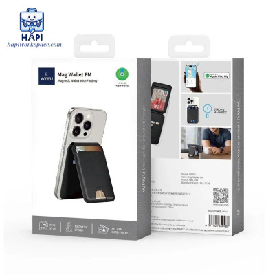 Ví đựng thẻ từ tính hàng chính hãng WiWU Wi-MW005 Mag Wallet FM: Chống quẹt thẻ trộm, tương thích Apple Find My