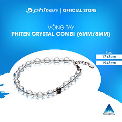 Vòng tay Phiten đá pha lê combi (6mm/8mm) AQ809025/AQ809027