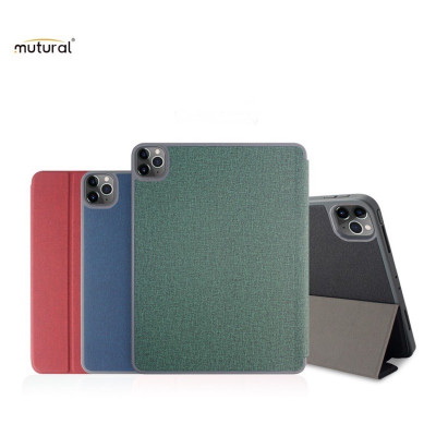 Case Bao da chống sốc mặt lưng canvas cho iPad Pro 11 2022 chip M2 / 2021 chip M1 / 2020 hiệu Mutural Yashi Series (có ngăn đựng bút, thiết kế tản nhiệt, cơ chế smartsleep) - hàng nhập khẩu