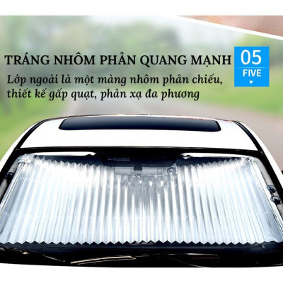 Rèm bạt che nắng kính lái xe hơi xe ô tô dây cuốn tự động chất liệu Polyester cao cấp