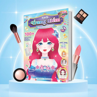 Sách - Trang Điểm Công Chúa Hàn Quốc Myra, Yuna, Jenny, Hana, Sunny - Combo 5 Cuốn - Tô Màu Và Bóc Dán Hơn 500+ Stickers
