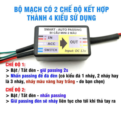 Tặng Công Tắc – Mạch Auto Pasing 10 Chế Độ Thông Minh Cho Các Loại Đèn Trợ Sáng!