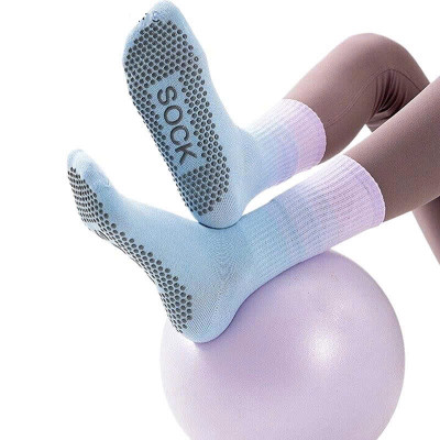 Tất , Vớ Cao Cổ Nữ(Loang Màu)Tất Thoáng Khí Có Đính Hạt Silicon Chống Trơn Trượt Freeszie 35-40,Tập Yoga Pilates Gym Aerobic