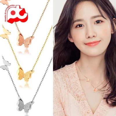Dây chuyền nữ titan thời trang con bướm phun cát thép không gỉ trangsucpt có 3 màu sắc DCNUT11