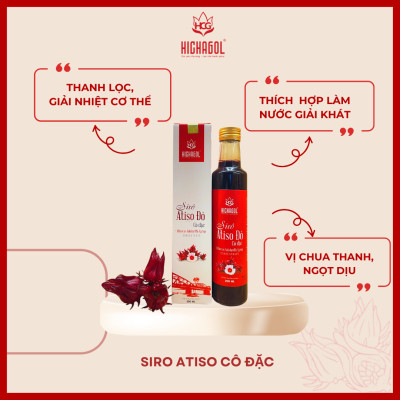 Siro Atiso đỏ Cô đặc Hichagol giúp thanh nhiệt, mát gan, đẹp da, không chất bảo quản Chai 250ml
