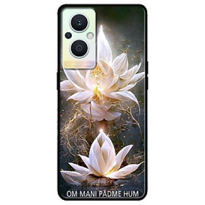 Ốp lưng cho Oppo Reno 2Z - 2F - 6Z - 7Z 5G - 8Z 5G - 8T 4G - 8T 5G - A96 5G - Om Mani Sen Trắng - Hàng Chính Hãng