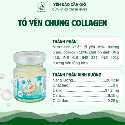 Yến Đảo - Yến Chưng Collagen Bổ Dưỡng Sức Khỏe Hỗ Trợ Làm Đẹp Da Quà Tặng Cao Cấp 6 Lọ 70ml