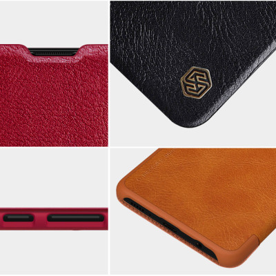 Bao da dành cho Samsung Galaxy A51 hiệu Nillkin Qin (Chất liệu da thật, có ngăn đựng thẻ, mặt da siêu mềm mịn) - Hàng chính hãng