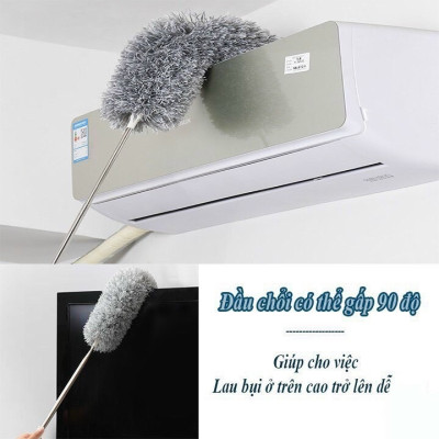 Chổi quét bụi trần nhà kéo dài 2M8 , lông chổi mềm mịn giúp hút ,cuốn giữ bụi bẩn, đầu chổi có thể gập 90 độ hoặc vặn xoắn ,cán chổi bằng inox có thể kéo rút giúp việc lau gần , lau xa như  thật đơn giản và tiện lợi , làm sạch mọi vết bẩn cứng đầu  
