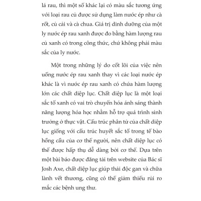 Nước Ép Tươi Xanh Thải Độc Chữa Lành