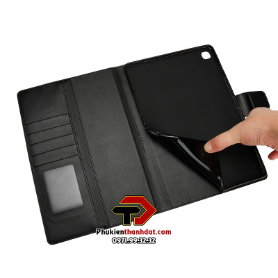 Bao da dạng ví cho SamSung Galaxy Tab A9+ Plus SM-X210, SM-X215, SM-X216 hiệu Hanman có quai cài - Hàng chính hãng