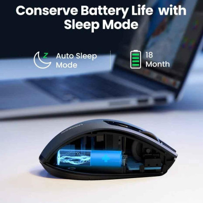 Ugreen UG90855MU006TK 4000dpi 2.4Ghz Bluetooth Chuột không dây + Bluetooth Ergonomic Mouse không kèm pin AA - HÀNG CHÍNH HÃNG