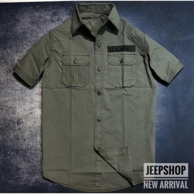 Áo sơ mi ngắn tay US.Army_kaki_túi hộp