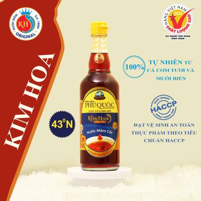 Nước Mắm Kim Hoa Phú Quốc 43 độ đạm hộp 2 chai 520ml - mỗi chai 520ml