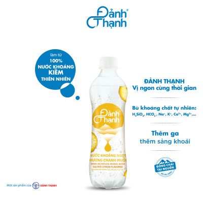 Thùng 24 chai Nước Khoáng Thiên Nhiên Có Ga Đảnh Thạnh Khoáng Chanh Muối 430ml