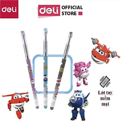 Bút gel học sinh Deli 0.5mm mực Xanh/Đen - Chất lượng mực an toàn, ngòi viết êm, thân bút có đệm tay chắc chắn - CG12