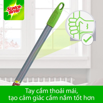 Cây lau nhà siêu tốc dùng khăn giấy thay thế Scotch-Brite 3M đa năng, xoay 360 độ, lấy sạch bụi và tóc mọi ngóc ngách