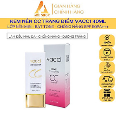 KEM CC VACCI - KEM PHẤN NỀN THẾ HỆ MỚI DƯỠNG TRẮNG DA ĐA CHỨC NĂNG - CC CREAM SPF50+/PA+++