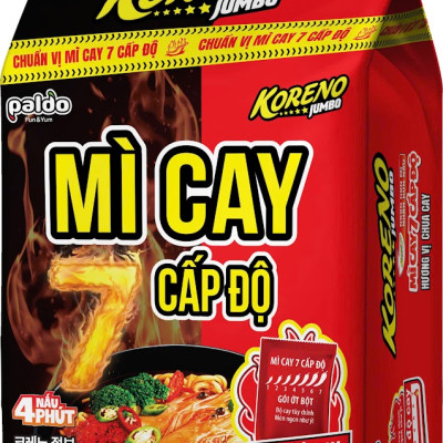 Lốc Mì Koreno Jumbo Cay 7 Cấp Độ Vị Chua Cay (101G x 10 Gói)