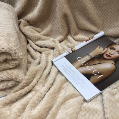 Mền lông cừu Thái Lan vân hạt bắp vải microfiber nặng 1.2 kg cao cấp A - mềm mại, ấm áp, kích thước 1m7x2m