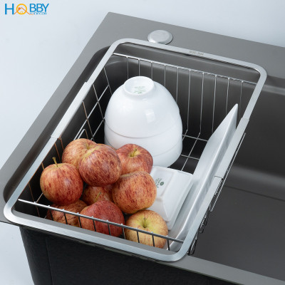 Khay đựng đồ gác chậu rửa chén co giãn inox 304 Hobby home decor KDC6
