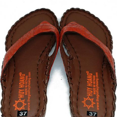 Dép nữ Huy Hoàng da cá sấu màu đỏ tươi HT7244