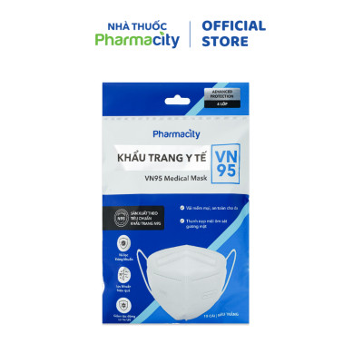 Khẩu trang y tế 4 lớp VN95 Pharmacity (Gói 10 cái)