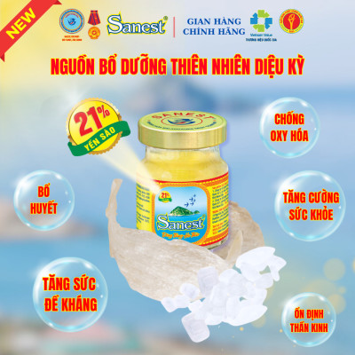  NEW [ Combo 30 lọ] Nước Yến sào Khánh Hòa Sanest 21% - Đông Trùng Hạ Thảo