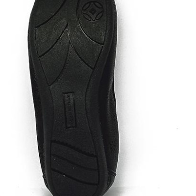 Giày nữ hoa văn Huy Hoàng da bò màu đen HT7948