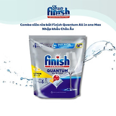 VIÊN RỬA BÁT FINISH QUANTUM All in 1 Max 21 VIÊN- ( ĐỨC )
