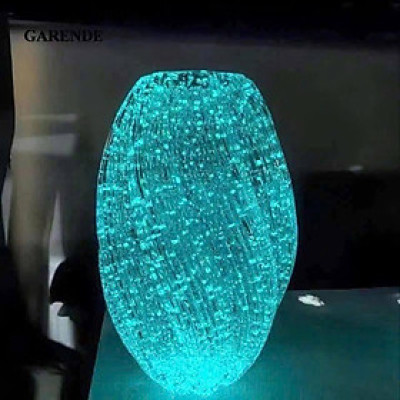 Lọ hoa thủy tinh xoắn phát sáng buổi tối, deco không gian nhà cửa chill đẹp