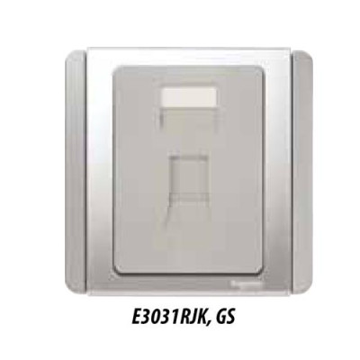 Ổ điện thoại/internet E3031RJK GS  Bạc Schneider | Chính hãng |