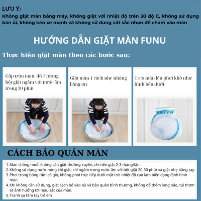 Màn tự bung FuNu chống muỗi an toàn - Hàng Chính Hãng