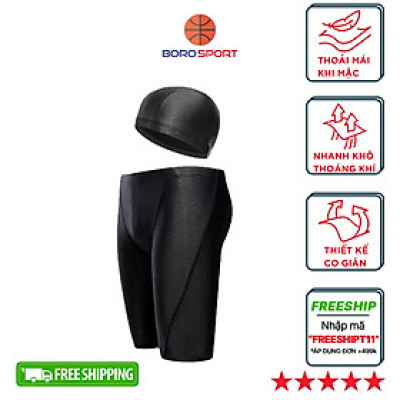 Quần Bơi Lửng Cho Nam Với Thiết Kế Vảy Cá Mập Yesure Chống Thấm Nước , Nhanh Khô Tặng Kèm Nón Bơi Vải chống nước, có thể dùng cho vận động viên chuyên nghiệp hoặc người có sở thích đi bơi