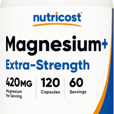 Viên Uống Nutricost Magnesium Extra Strength (420mg), Hỗ Trợ Xương, Giảm Stress và Cơ Bắp