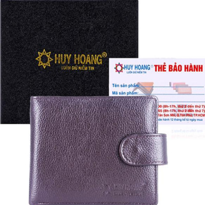 Ví Nam Bấm Nút Huy Hoàng HT2143 (12.5 x 10 cm) - Nâu