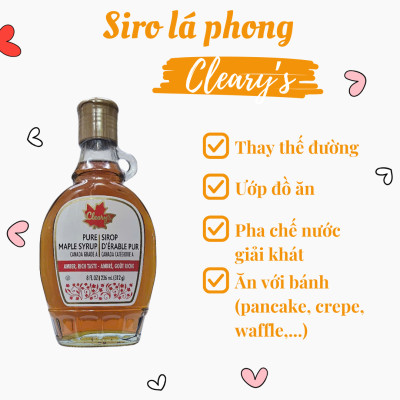 Siro Lá phong làm bánh siro dùng pha chế thức uống, làm bánh - 236ML Hiệu Cleary