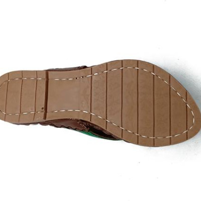 Dép nữ Huy Hoàng da đà điểu màu xanh rêu HT7409