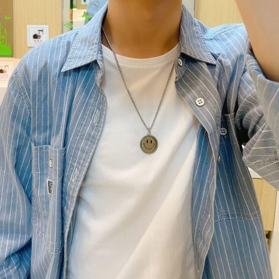 Dây chuyền nam nữ trở mặt vui buồn trangsucpt thời trang dây chuyền mặt cười PTDCNA195