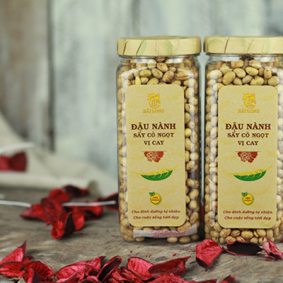 Combo Đậu Nành Sấy Cỏ Ngọt Vị Cay Hải Long (230g) + Mứt Xoài Sấy Dẻo Hải Long (120g)