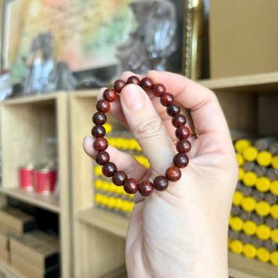 Vòng gỗ Tử Đàn Ấn 8li phong thuỷ linh khí lớn sức khoẻ bình an may mắn 