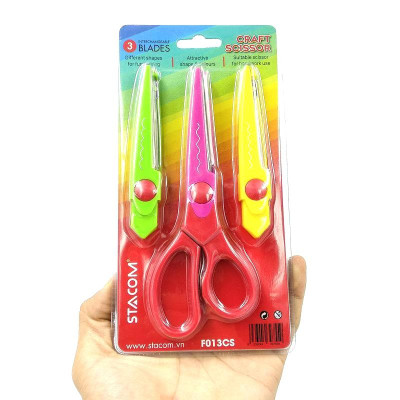 Kéo Cắt Giấy Stacom Thay Lưỡi F013CS (3 Lưỡi Kéo)